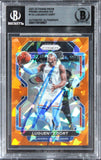 Thunder Luguentz Dort Signed 2021 Panini Prizm Orange Ice #114 Card BAS Slabbed