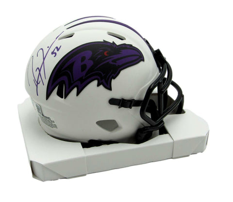 Ray Lewis HOF Signed/Auto Ravens Lunar Mini Football Helmet Beckett 166578