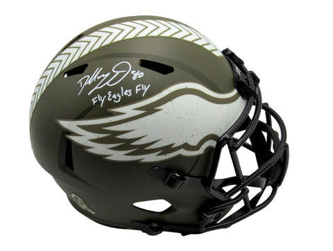 Dallas Goedert Signed/Inscr Full Size Salute To Service Replica Helmet Fanatics