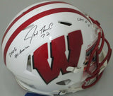 Badgers JOE THOMAS Signed Full Size Authentic Spd Helmet AUTO w/ 2 Scripts - JSA