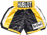 Floyd Mayweather Jr Signed Black Hublot Boxing Trunks BAS ITP