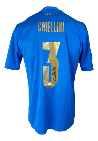 Giorgio Chiellini Signed Italy Blue Puma Soccer Jersey 2 PSA/DNA