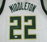 Bucks KHRIS MIDDLETON Signed Milw Custom Replica White Jersey AUTO - JSA