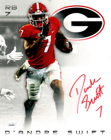 Lions D'ANDRE SWIFT Signed 8X10 Georgia Bulldogs Photo #1 AUTO - 2nd Rnd Pk JSA