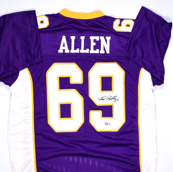 Jared Allen Autographed Purple Pro Style Jersey- Beckett W Hologram *Black