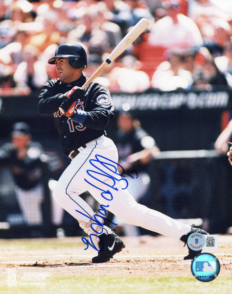 Edgardo Alfonzo Signed New York Mets 8x10 Photo Beckett Authenticated Black