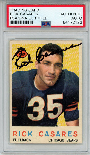 Rick Casares Autographed 1959 Topps #120 Trading Card PSA Slab 43626