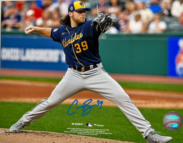 Brewers 2021 CY Young Pitcher CORBIN BURNES Signed 8x10 Photo #21 AUTO -