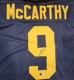 JJ McCARTHY SIGNED COLLEGE STYLE CUSTOM XL STAT JERSEY WITH BECKETT QR