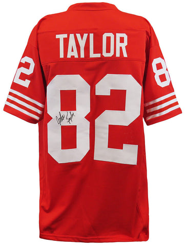John Taylor (49ers) Signed Red Custom Football Jersey - (SCHWARTZ COA)