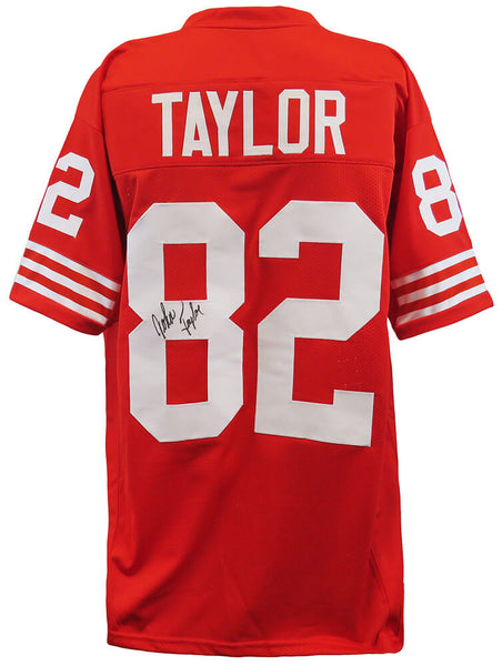 John Taylor (49ers) Signed Red Custom Football Jersey - (SCHWARTZ COA)