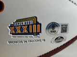 Shannon Sharpe Autographed White Panel Broncos (Super Bowls) Football - BAS COA