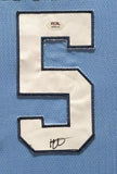 FRAMED IN SUEDE UNC TAR HEELS VINCE CARTER AUTOGRAPHED SIGNED JERSEY PSA COA