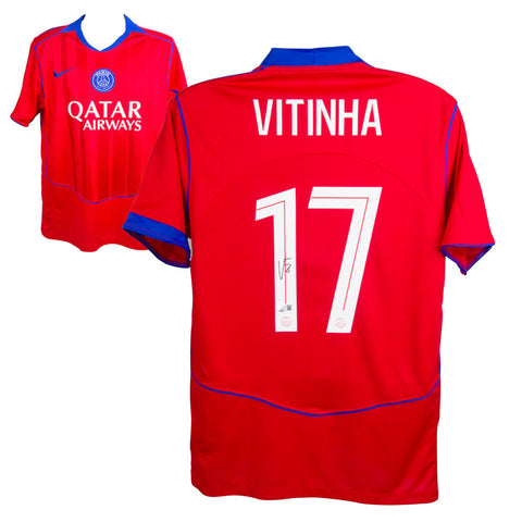 Vitinha Signed PSG Away Soccer Jersey #17 with Beckett Witness
