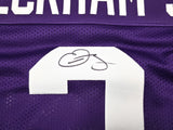 LSU TIGERS ODELL BECKHAM JR. AUTOGRAPHED PURPLE JERSEY BECKETT WITNESS 243262