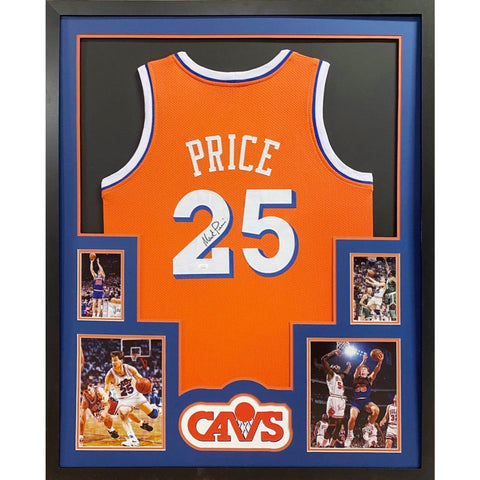 Mark Price Autographed Signed Framed Orange Cleveland Cavaliers Jersey JSA