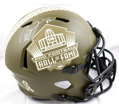 Ray Lewis Signed HOF F/S Salute to Service Speed Helmet w/HOF-Beckett W Hologram