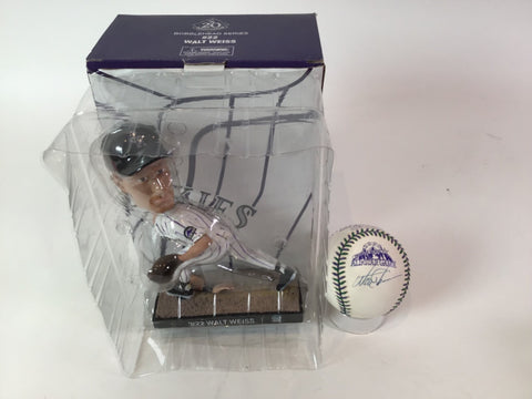 Walt Weiss Autograph 1998 All Star Baseball+Colorado Rockies 20th Bobblehead JSA