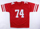 Joe Staley Signed 49ers Jersey (Beckett Holo) San Francisco 6xPro Bowl O-Lineman
