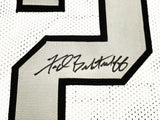 OAKLAND RAIDERS FRED BILETNIKOFF AUTOGRAPHED WHITE JERSEY BECKETT WITNESS 232609