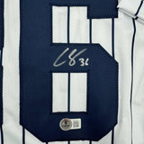 Framed Signed Clarke Schmidt 35x39 New York Pinstripe Jersey COA