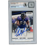 Ray Lewis Autographed 2012 Panini Rookies & Stars #14 Trading Card Beckett 52920