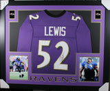 RAY LEWIS (Ravens purple SKYLINE) Signed Autographed Framed Jersey JSA