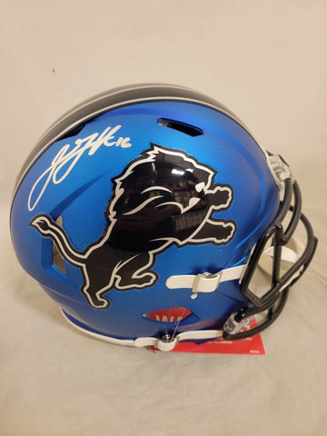 JARED GOFF SIGNED DETROIT LIONS 2024 ALT SPEED AUTHENTIC HELMET FANATICS QR