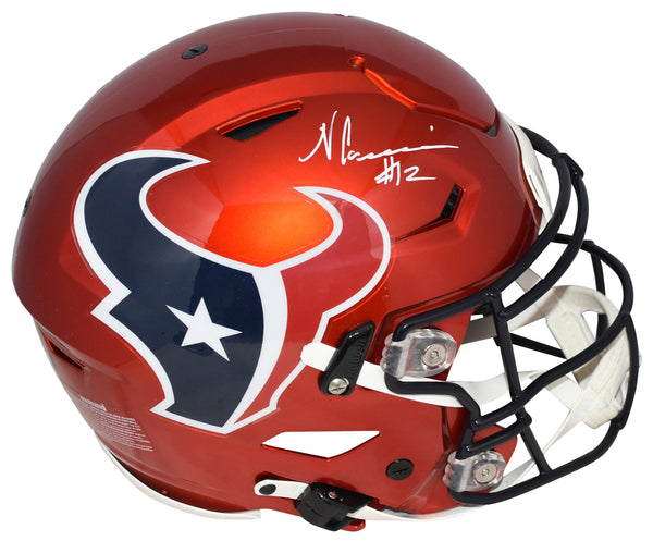 NICO COLLINS SIGNED HOUSTON TEXANS RED AUTHENTIC SPEEDFLEX HELMET BECKETT