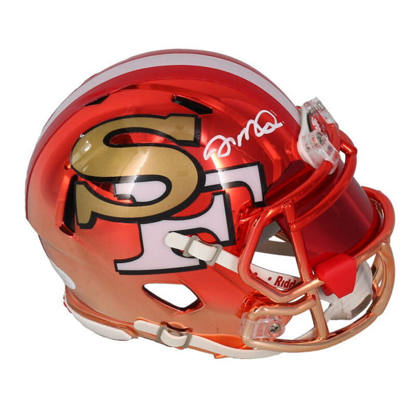 Joe Montana Autographed San Francisco 49ers AMP Custom Chrome Mini Helmet JSA