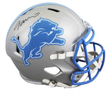 Lions Jameson Williams Signed 2024 Full Size Speed Rep Helmet BAS Witnessed