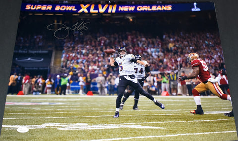 JOE FLACCO AUTOGRAPHED BALTIMORE RAVENS SUPER BOWL XLVII 16x20 PHOTO JSA