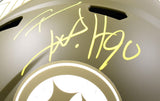 TJ Watt Autographed Steelers F/S Salute to Service Speed Helmet- Beckett W Holo