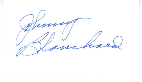 Johnny Blanchard Autographed/Signed New York Yankees Index Card Beckett 56524