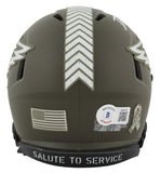 Eagles D'Andre Swift Signed Salute To Service Speed Mini Helmet BAS Witnessed