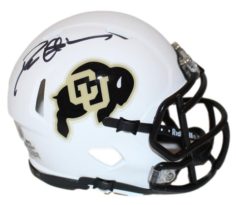 Deion Sanders Signed Colorado Buffaloes White Speed Mini Helmet BAS 39627
