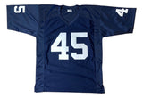 Rudy Ruettiger Notre Dame Signed Blue Never Quit Football Jersey BAS