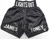 James Lights Out Toney Autographed Signed Boxing Trunks Beckett BAS QR #BS30363