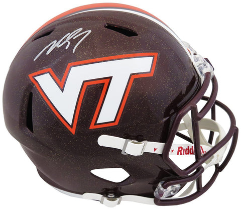 Michael Vick Signed Virginia Tech Riddell F/S Speed Replica Helmet -SCHWARTZ COA