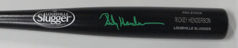A's RICKEY HENDERSON Signed Name ENGRAVED Louisville Slugger Black Bat AUTO JSA