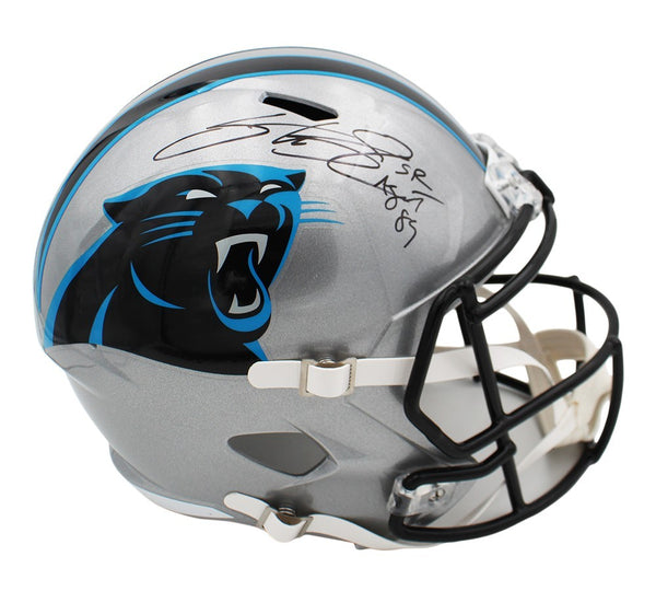 Steve Smith Sr Signed Panthers Speed Full Size Helmet with Agent 89 Insc