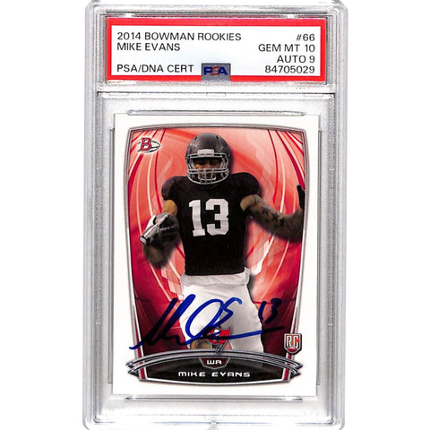 Mike Evans Signed 2014 Bowman #66 Trading Card Slab PSA 41041