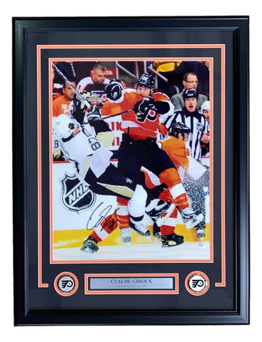 Framed Carter Hart Philadelphia Flyers Autographed 16 x 20 Orange Jersey  Celebration Photograph