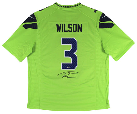 Seahawks Russell Wilson Authentic Signed Neon Green Nike Jersey Fanatics