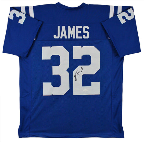 Edgerrin James Authentic Signed Blue Pro Style Jersey Autographed JSA Witness