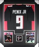 MICHAEL PENIX JR (Falcons black TOWER) Signed Autograph Framed Jersey Beckett