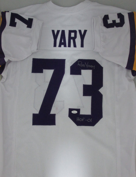 Vikings RON YARY Signed Custom White Jersey AUTO w/ "HOF '01" - JSA