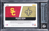 Saints Reggie Bush Signed 2021 Score Collegiate Champions #8 Card BAS Slabbed