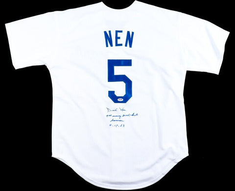 Dick Nen Signed L.A. Dodgers Jersey "9th Inning Pinch-Bat Home Run" (PSA COA)