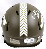 Darrelle Revis Signed Jets Salute to Service Speed Mini Helmet - Beckett W Holo